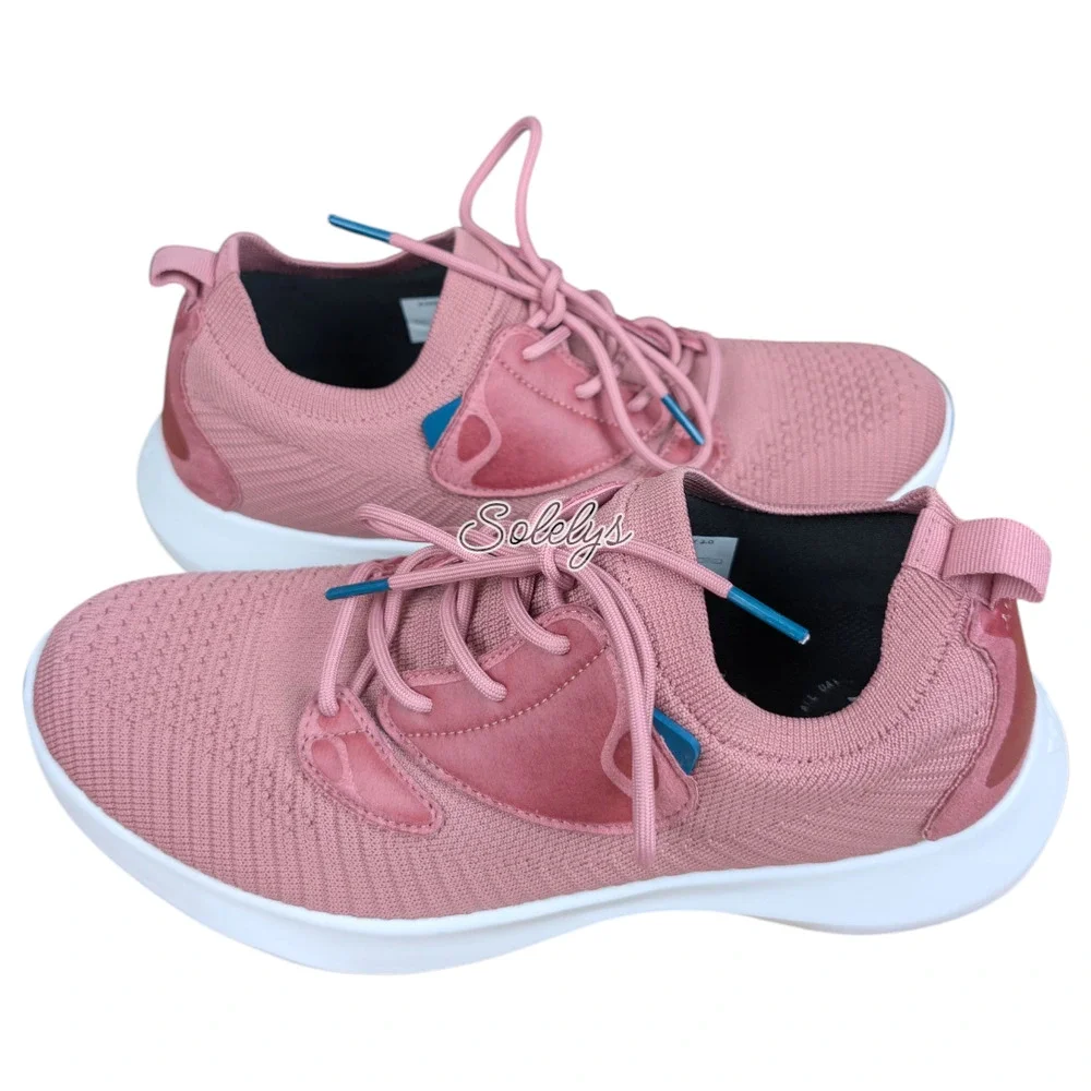 Vessi Everyday Move Women 9 Arizona Pink Waterproof Knit DymaTex Lace Up Sneaker